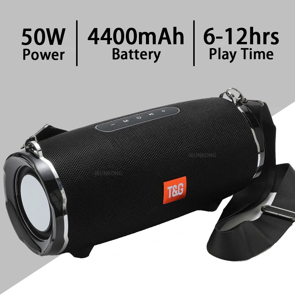 TG187 Caixa De Som Bluetooth 50 Вт динамик сабвуфер Blutooth водонепроницаемый уличный AUX TF USB Boombox
