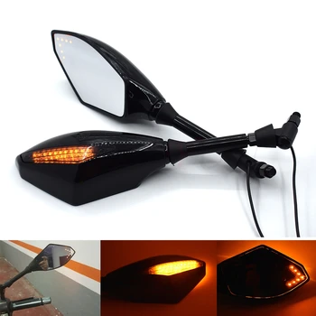 

Motorcycle LED Turn Lights Side Mirrors Turn Signal Indicator Rearview Mirror For Kawasaki Ninja W800SE Versys650 ER-5 ER5 ZR750