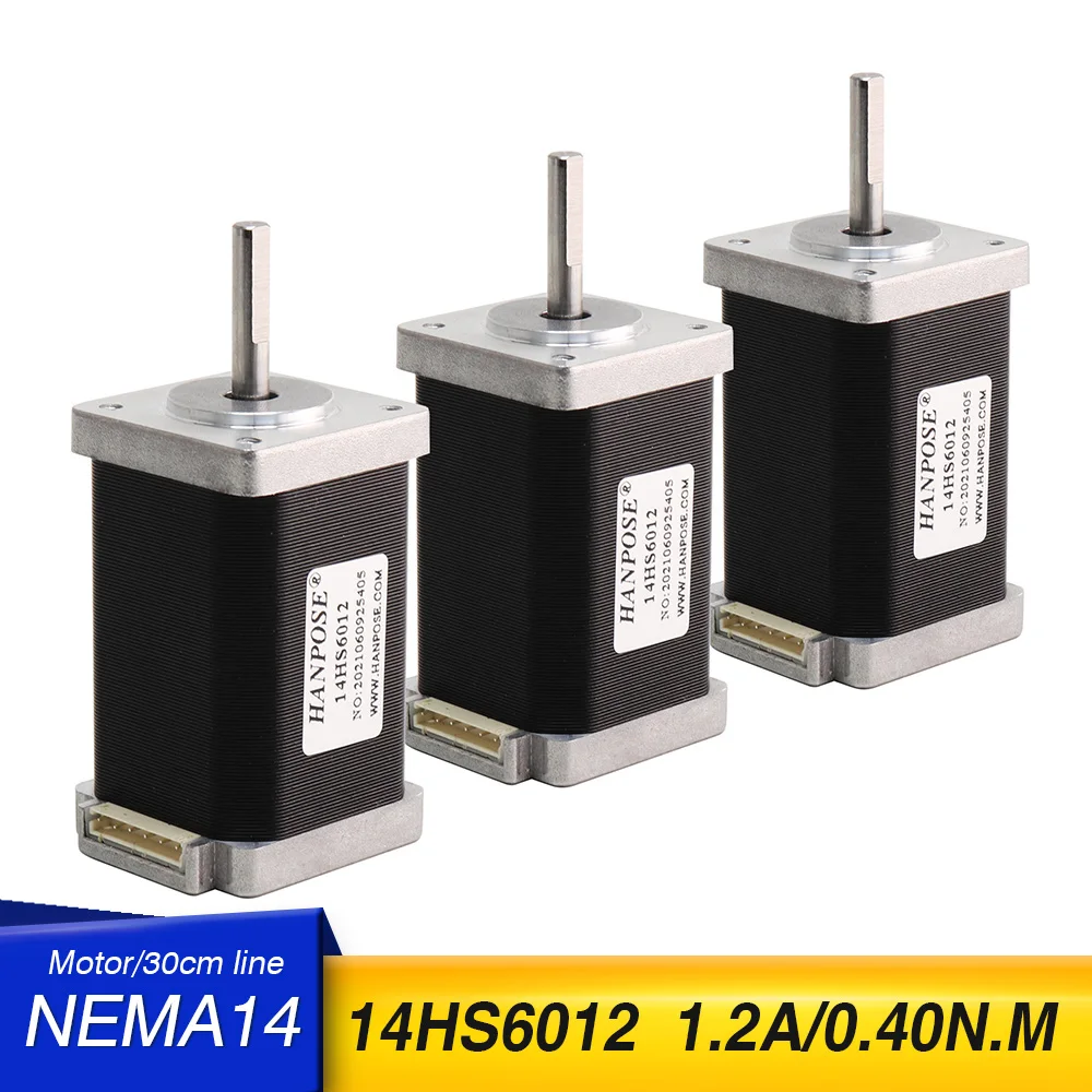 Шаговый двигатель NEMA14 14HS6012 4-lead 60MM 1.2A 0.40N M для ЧПУ червячного круга окантовки