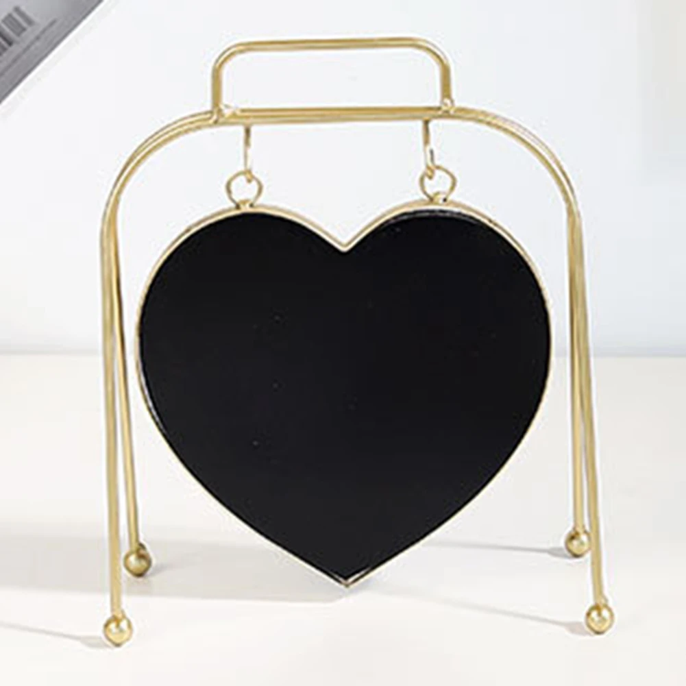 Blackboard Mini Heart Shape Craft Ornaments Memo Pad Message Board Labeling Double Sided Wrought Iron Desk Decorative Home