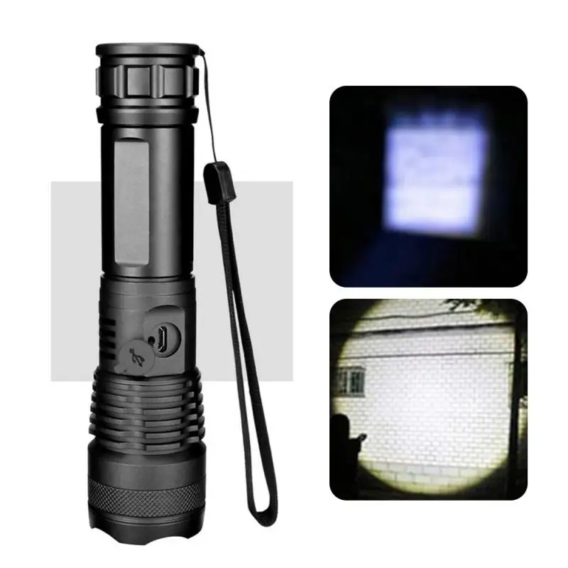 Самый мощный светодиодный фонарь XHP50 с бликами, тактический фонарь, водонепроницаемые фонари, телескопический светодиодный фонарь с зумом, аккумулятор 26650