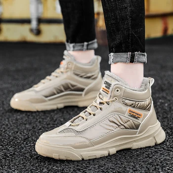 

Winter Male Non Slip Lace-Up Lightweight Boots Outdoor Men's Warm Comfortable Boots Design Fashion Pu Leather Casual Sport Boots