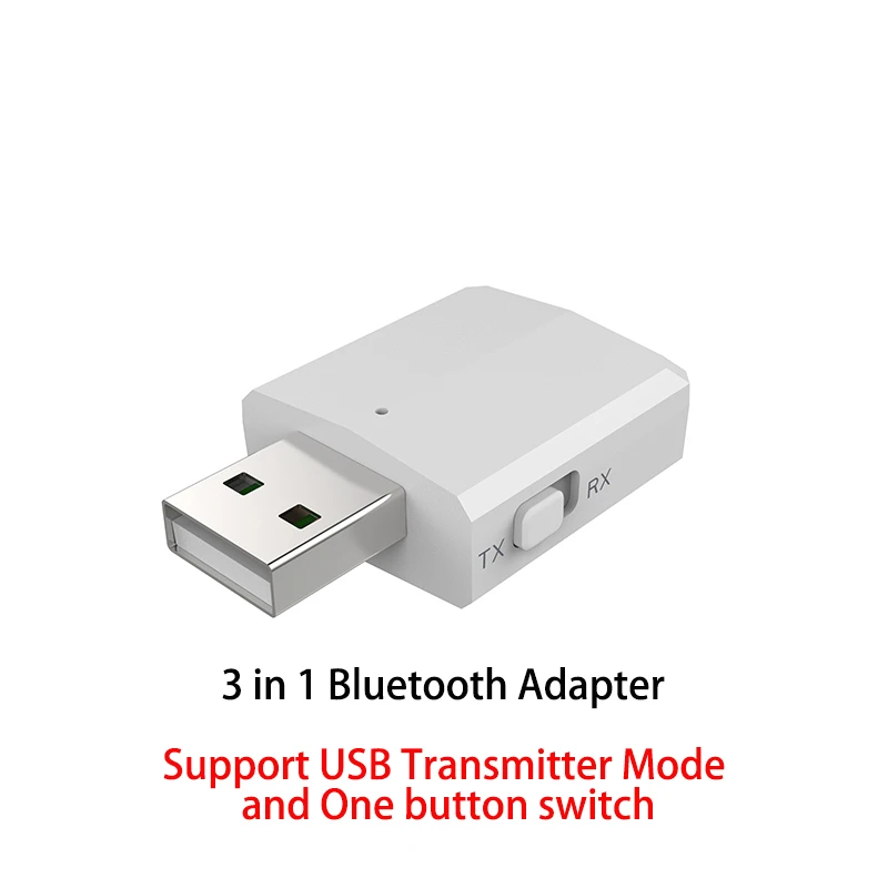 White ZF169Plus 5,0 Bluetooth аудио передатчик приемник 2-в-1 для ТВ 3,5 мм мини-автомобиля Bluetooth aux-приемник стерео аудио адаптер - Color: White