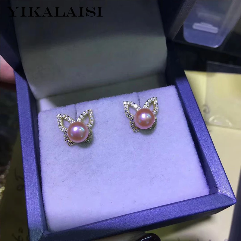 

YIKALAISI 925 Sterling Silver Jewelry Pearl Earrings 2019 Fine Natural Pearl jewelry 6-7mm stud Earrings For Women wholesale