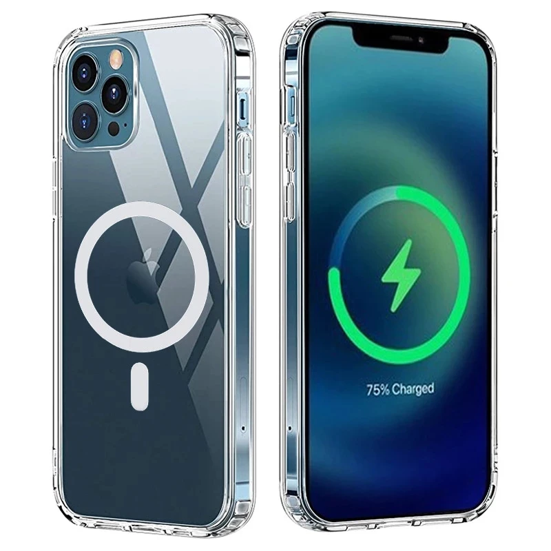 Chất Liệu Acrylic Ốp Lưng Cho Cho iPhone 12 Max Pro Mini 11 X XS XR Tác Phẩm Cho Magsafing Sạc Không Dây Thả túi Bảo Vệ Da iphone silicone case