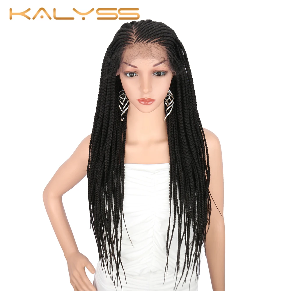 Kalyss 28 Inches Synthetic 13x6 Braided Wigs Braided Lace Front Wig 613