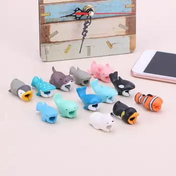 

1Pcs Mini Animal Cable Protector Cord Wire Cartoon Protection Mini Silicone Cover Charging Cable Winder For Iphone Charger Cable
