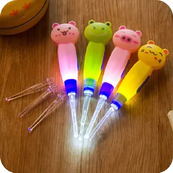 

Ear Spoon Cleaning with LED Lighting Cute Cartoon Animal Detachable Earwax Remover Tool Safety Cleaner Spoon for Kids health