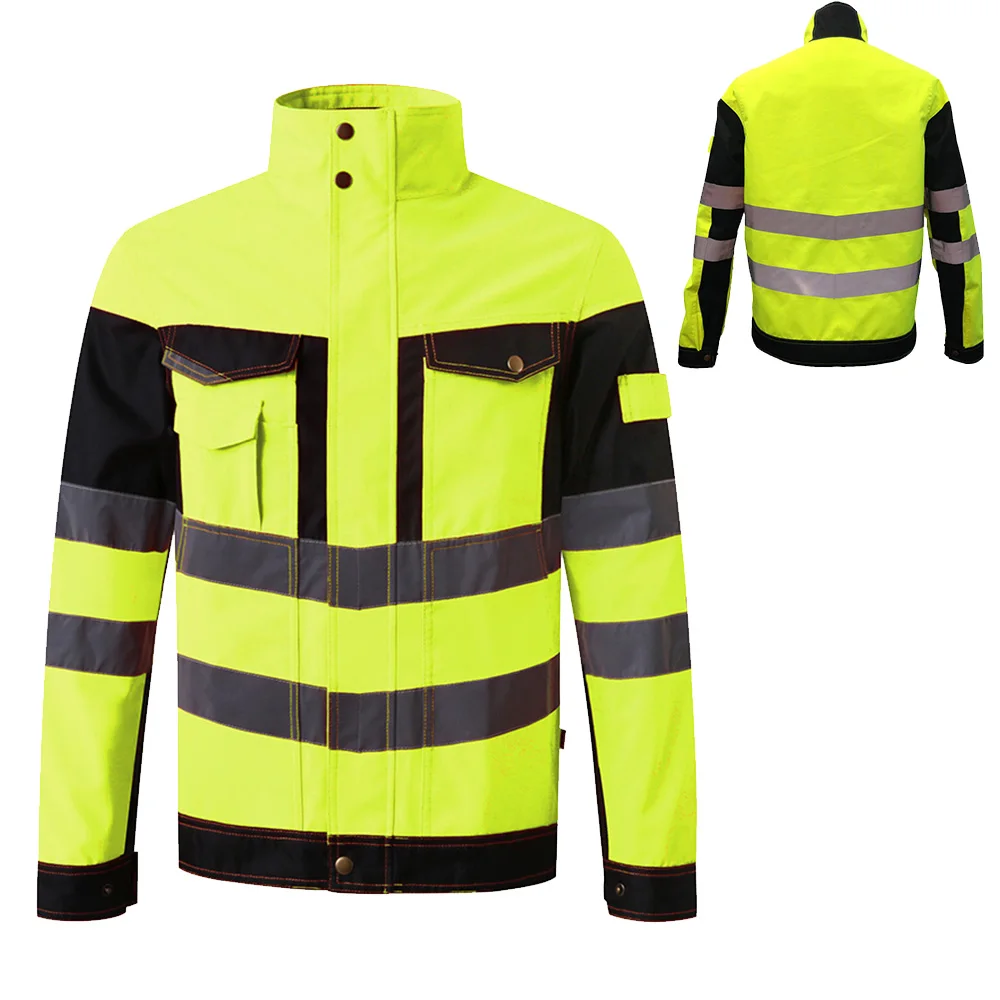 Chaqueta reflectante de alta visibilidad para hombre, ropa de trabajo con  múltiples bolsillos, Oxford, impermeable - AliExpress Ropa de hombre