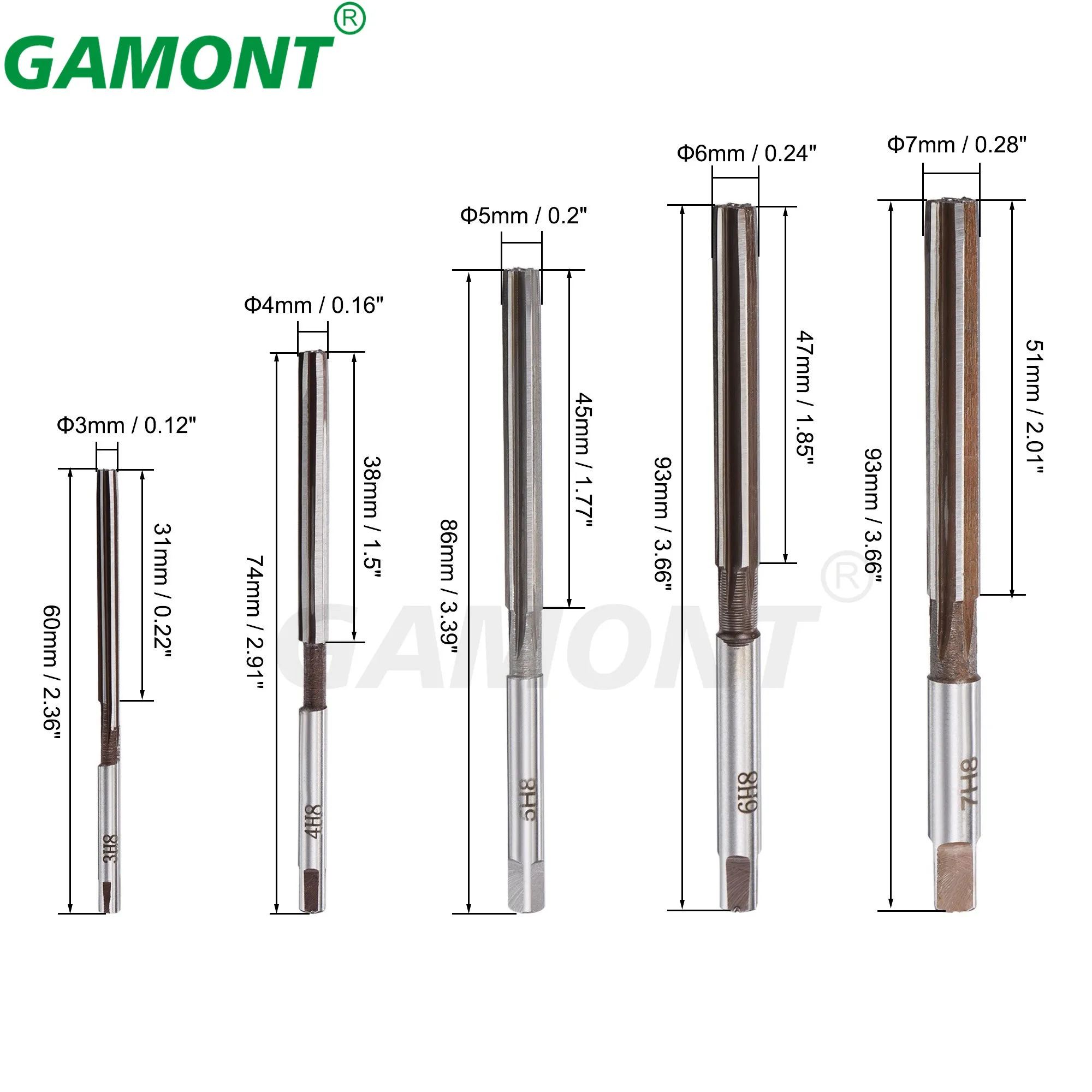 Straight Shank D4 HSS Reamer 2mm-16mm Chucking Engineering Milling Cutter Tool 3mm/4mm/5mm/6mm/8mm/10mm/12mm/14m 6 Flutes HSS