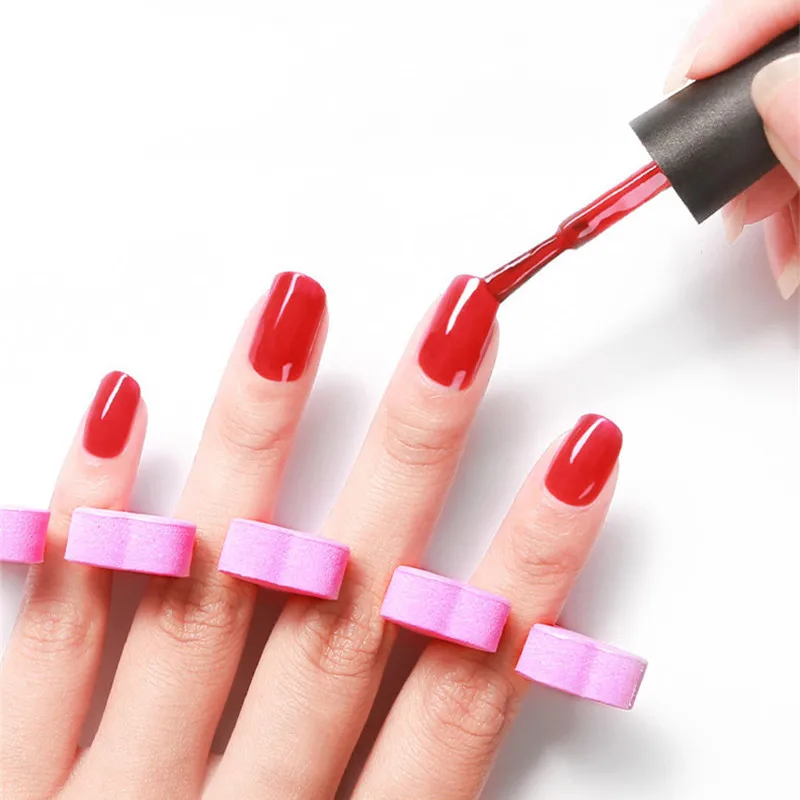 Description Picture 3 of itemSoft Pink 100pcs Finger Toe Separators Manicure Pedicure Foot Care Compressed Sponge Nail Art Tools Suitable For Men And Women