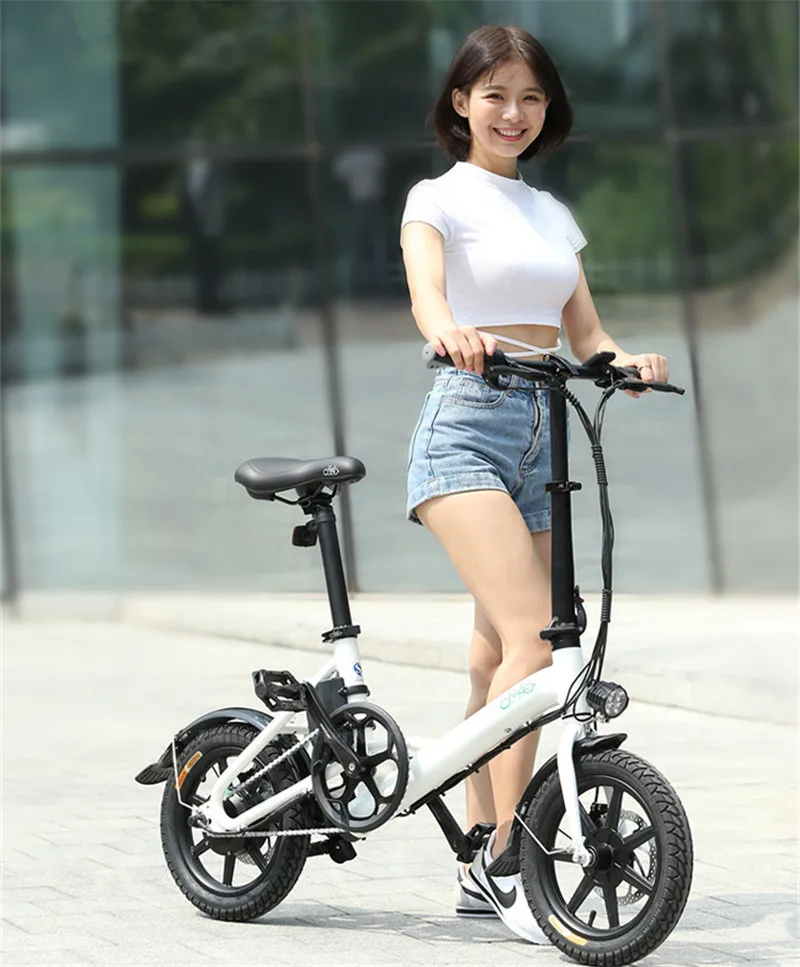 Sale 14 Inch Fiido D3 Electric Bikes Adults 2 Wheels Electric Bicycle Max Speed 25KM/H 250W 36V Folding Mini Electric Scooter 0