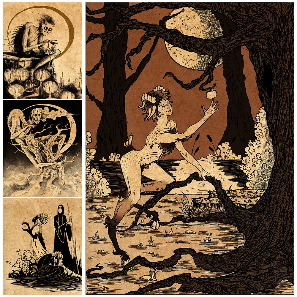 

Spirit Who Lives In The Magic Woods Wall Art Canvas Painting Decorative Poster And Prints For Witch Home Decoration Art Prints