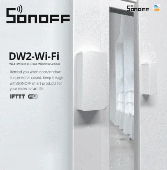 

SONOFF DW2 Wifi Wireless Door Window Sensor Open / Closed Detectors for E-WeLink APP Smart Home Security Alarm