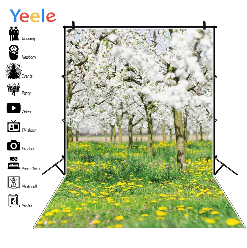

Yeele Spring Forest Blossom Tree Flowers Baby Portrait Photography Background Customized Photographic Backdrops For Photo Studio