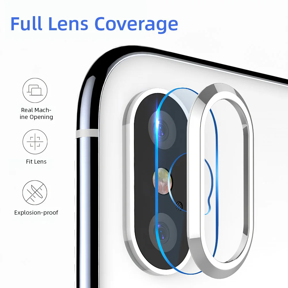 2 шт. Защита объектива камеры телефона круг для iPhone X XR 6 6S 7 8 Plus XS Max заднее защитное