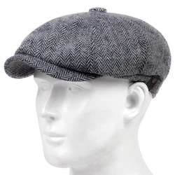 2021 NEW Fashion Wool Newsboy Caps Men Herringbone Flat Caps Women Coffee British Gatsby Caps Autumn Winter warm Woolen Hats
