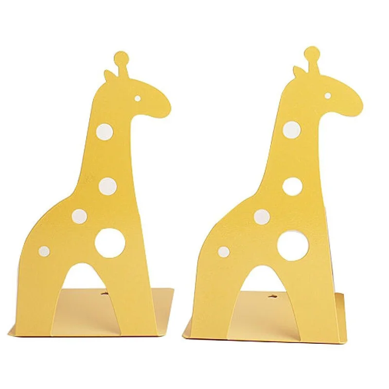 

BEAU-Cute Cartoon Giraffe Shape Non Skid Bookends Bookends for Shelves for Kids Gift Decoration Art Gift (Yellow)