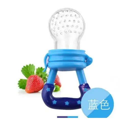 Food bite bag Baby Pacifiter fruit vegetable Feeder Baby Food Supplement Trainer Baby Pacifier Toddler Feeding Nipple Soother - Цвет: Blue S