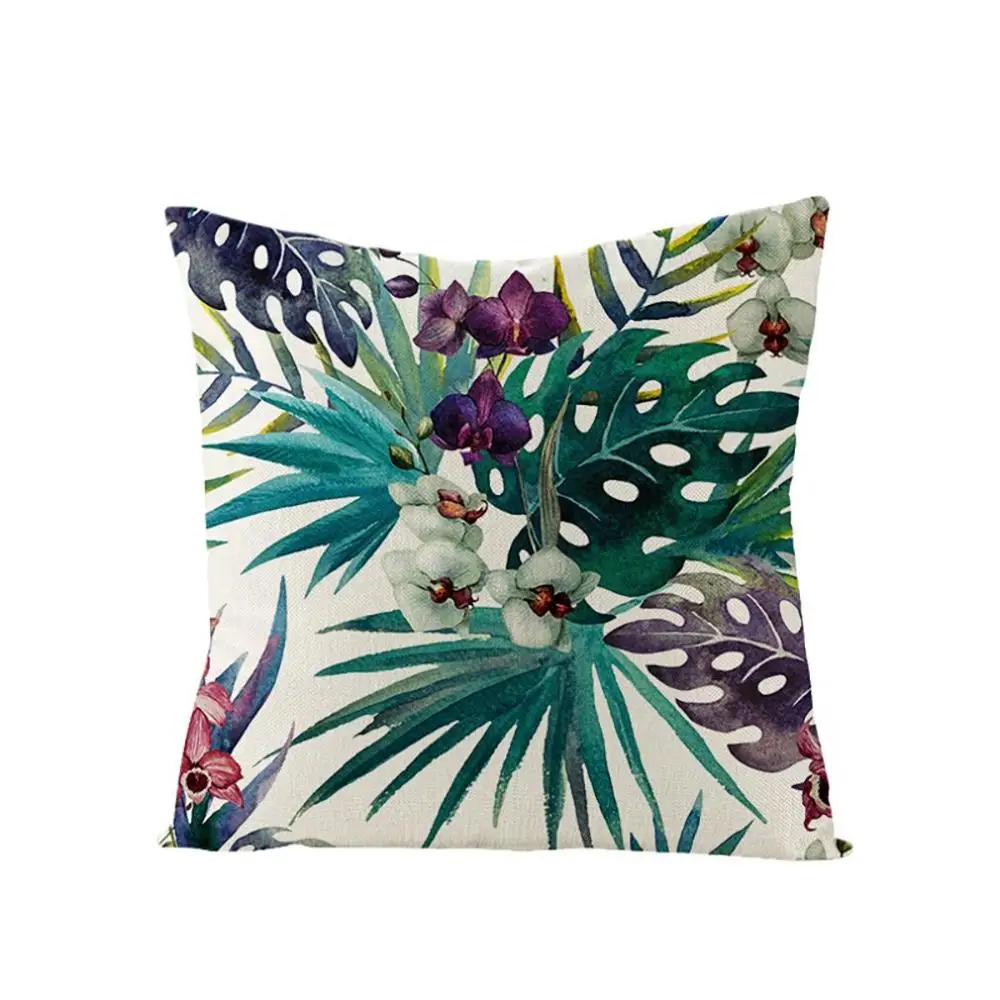 

Home Tropical Plants Green Leaves Linen Pillows Animal Nordic Cushions Lumbar Pillowcases Durable Many Types