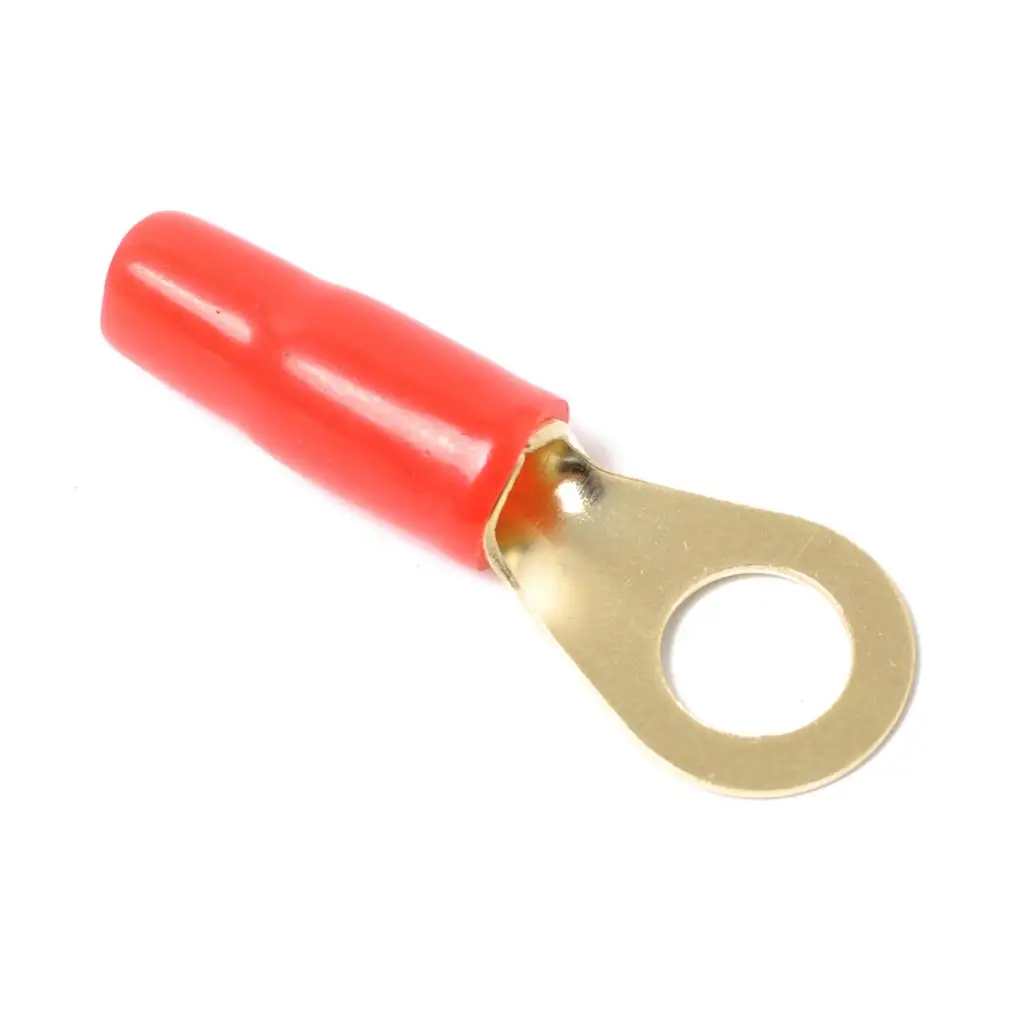 5 Pairs 8 AWG Electrical Ring Terminal Wire Connector Gold-plated Brass