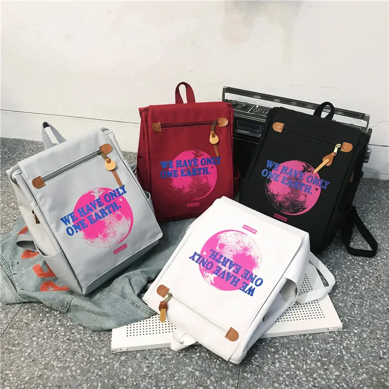 

Japanese-style INS-Style School Bag Women's Cool Fashion Graffiti Backpack Korean-style College Style Campus High School College