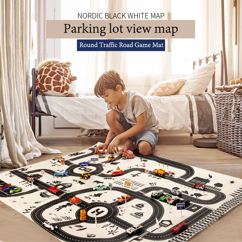 

Baby Play Mat Waterproof Cloth Soft Floor Playmat Foldable Crawling Carpet Kid Game Activity Rug Folding Blanket Educational Toy