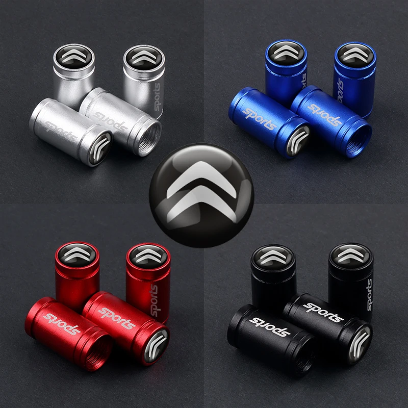

4pcs SPORT Emblem Car Tire Wheel Valve Cap for Citroen C2 C3 C4 Quatre Saxo Xsara Jimny 1.6 16v VTR Auto Accessories
