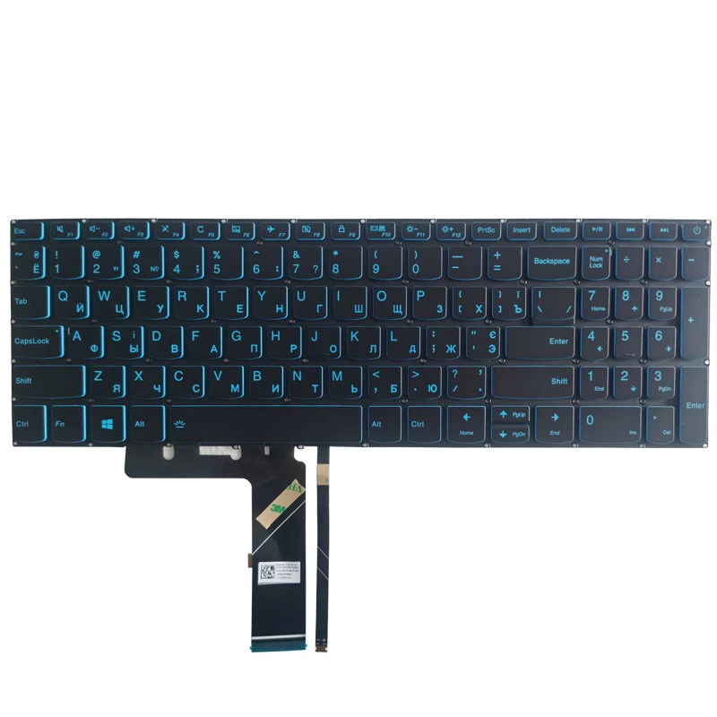 Teclado Russianportátil para Lenovo Ideapad L34017 L340-15 L340-17irh L340-15irh com Luz de Fundo Azul Novo ru Teclado de substituição - Imagem 2