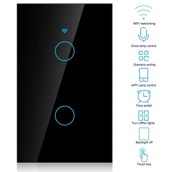 

New Smart Switch WiFi Touch Screen Switch Single Circle Smart Switch For Alexa Google 2.4GHz US Plug Dropshipping
