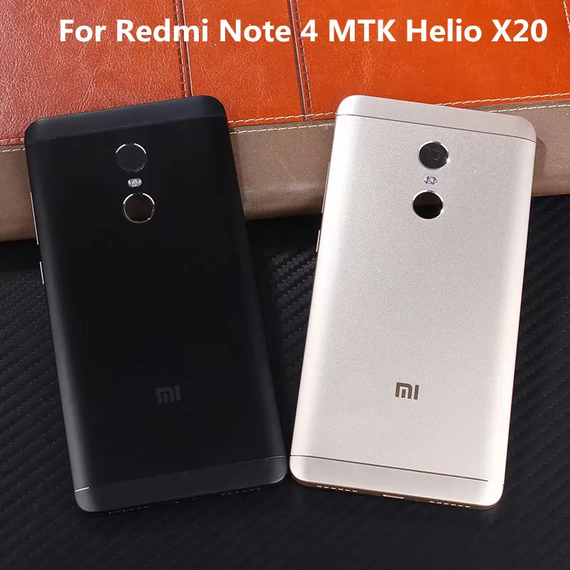 Чехол на заднюю крышку для Xiaomi Redmi Note 4 Note4X MTK Helio X20 металлический задняя дверь батарея чехол+ кнопки камеры стекло