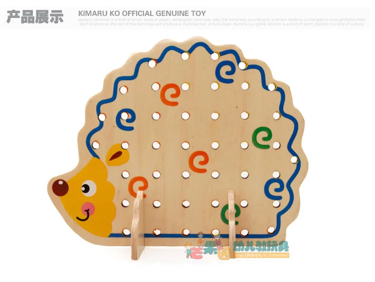 Kindergarten Early Childhood Wooden Hedgehog Fruit Beaded Bracelet Children'S Educational Toy Bead Bead-stringing Toy Wood Strin