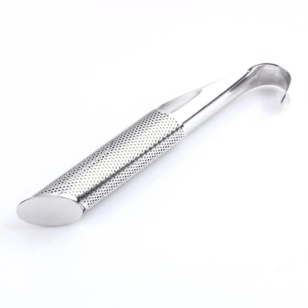 

Stainless Steel Tea Infuser Mesh Tea Strainer filter Curved Handle Tube Design Touch Holder Tool 2018 new