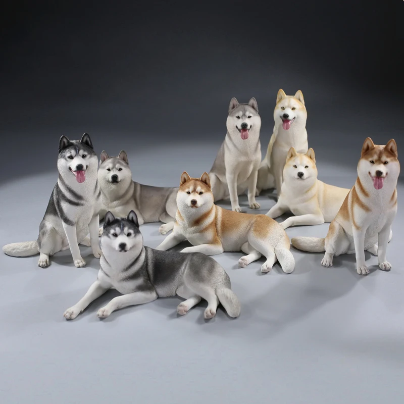

Mr.Z 1/6 Siberian Husky 2.0 Dog Pet Figure Huskie Animal Model Decor Toy Desktop Ornaments for Children Adults Kids GK Xmas Gift