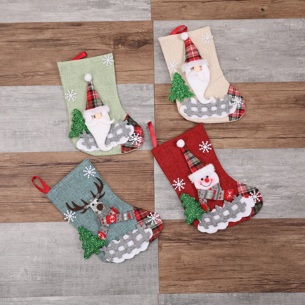 Christmas tree hanging party tree decoration Christmas Home Decoration socks gift candy bag props Cartoon gift pendant