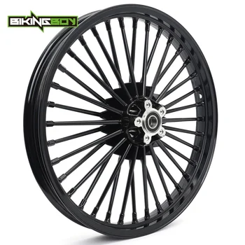 

BIKINGBOY 21" x 2.15" Dual Discs Front Wheel 36 Fat Spoke For Harley Softail Custom Fatboy Deuce Heritage Dyna Touring Sportster