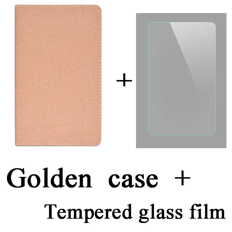 Чехол из искусственной кожи для Teclast P10s 4G release 10," планшетный ПК трехслойный чехол-подставка для P10HD 4G 10,1 дюймов корпус+ подарки - Цвет: Gold-Tempered film