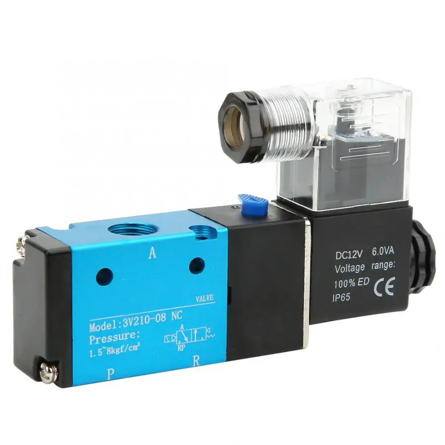 3V210-08 2 Position 5 Way Solenoid Valve PT1/4 inch 1.2MPa 170Psi Solenoid Valve IP65 Air Solenoid Valve