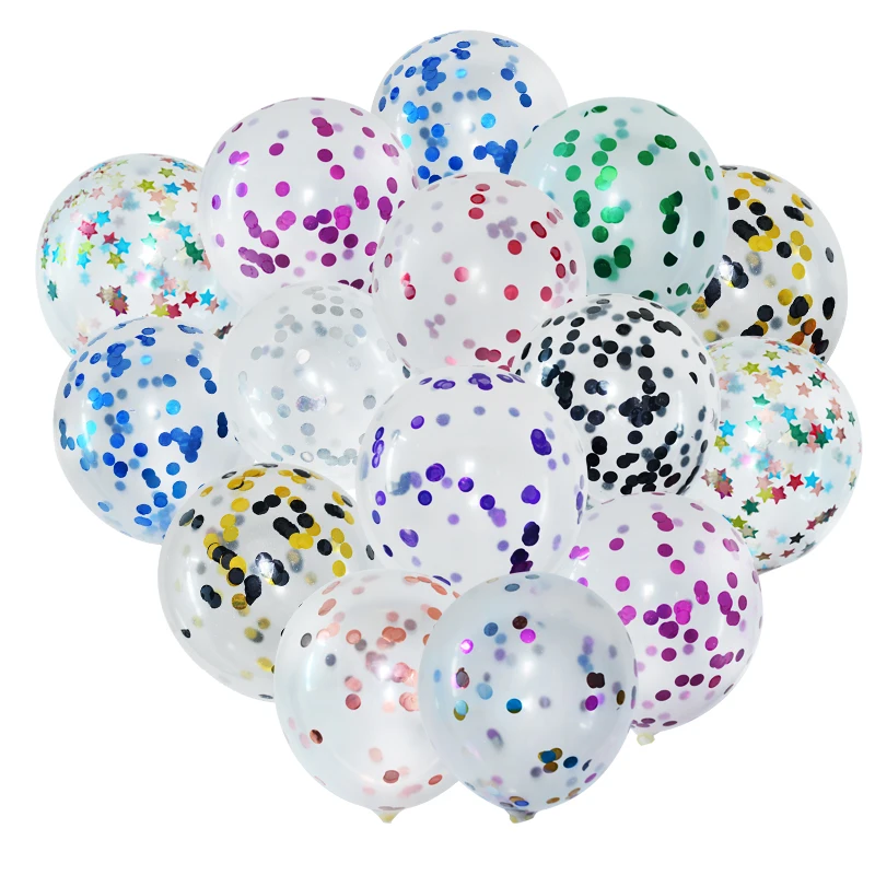 10 шт./лот, прозрачные воздушные шары, цветные Звездные конфетти из фольги, прозрачные воздушные шары с днем рождения, украшения для детской вечеринки
