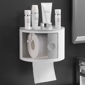 

Waterproof Punch-free Bathroom Toilet Tissue Holder Cosmetic Storage Box Case Bathroom Storage Makeup Organizers