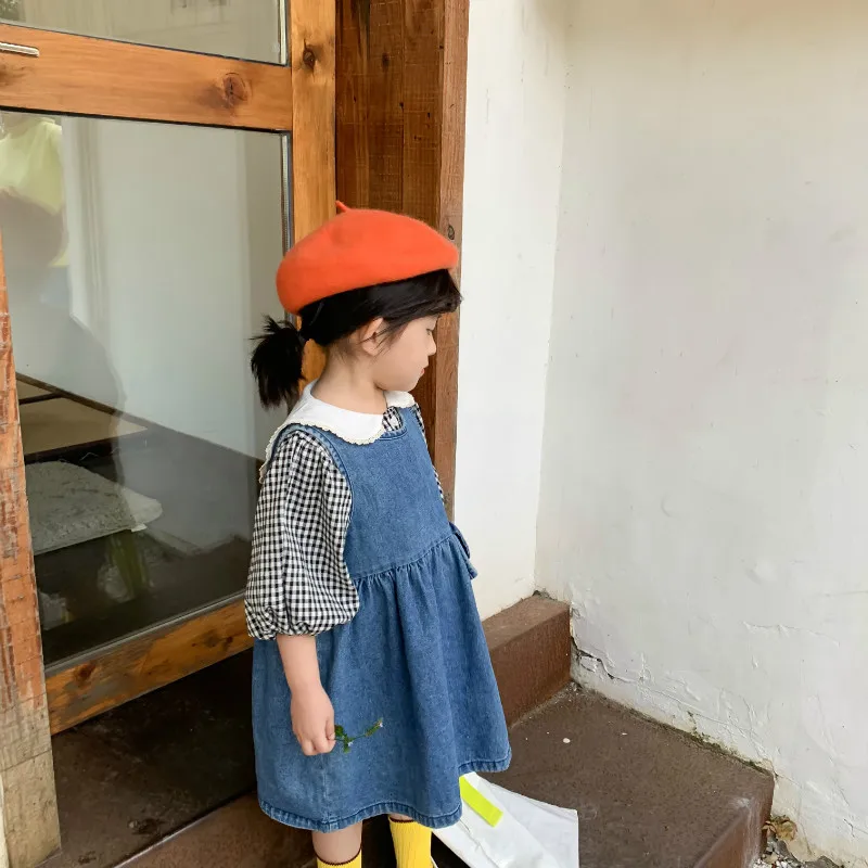 В году, новые весенне-летние джинсовые платья-майки для девочек хлопок, мягкие детские костюмы, корейский стиль, малышей, детское платье-рубашка без рукавов