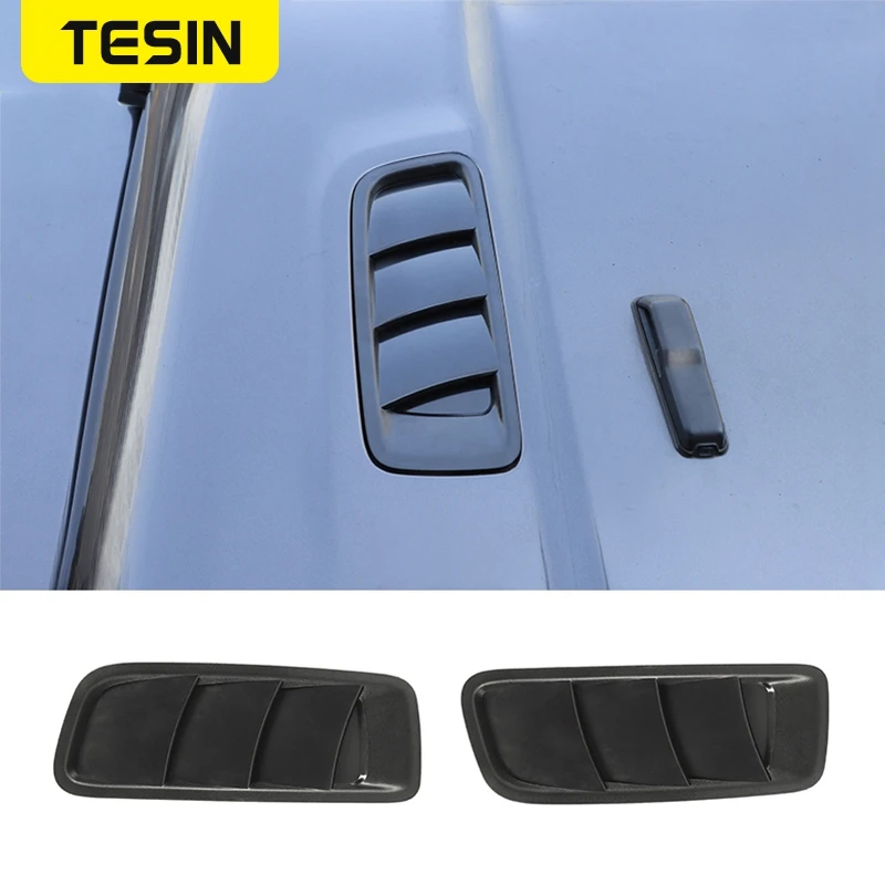 

TESIN Hood Vent Pair Vents ABS Black Air intake Scoop Bonnet Louvers Spoiler Trim for Jeep wrangler JL Gladiator JT 2018+