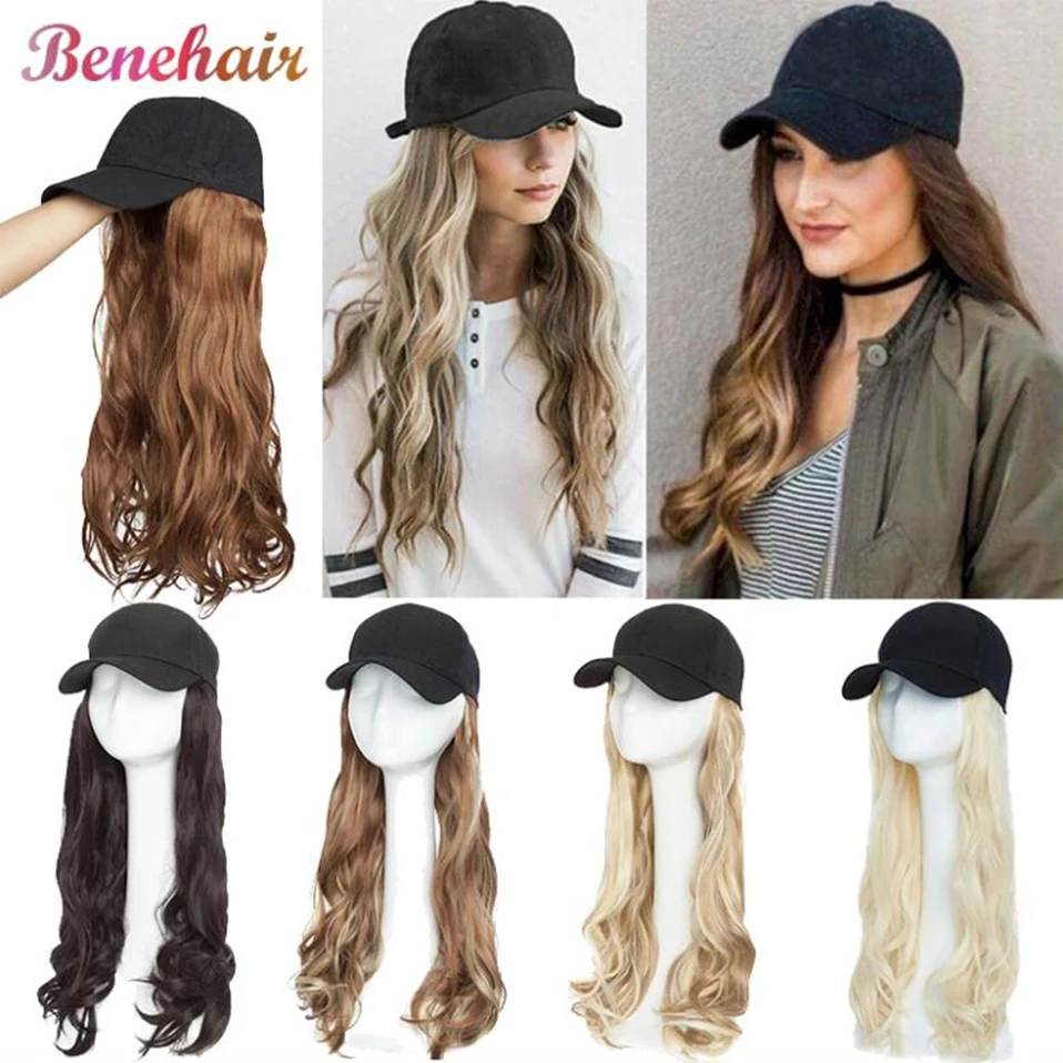 Baseball Cap Hair Extension Natural Synthetic Wig Hat Synthetic