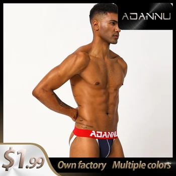 

2020 New Spandex Breathable Gay Men Sexy Underwear Thong Men Jockstrap Patchwork Men Lingerie Mens Thongs And G strings Gift 151