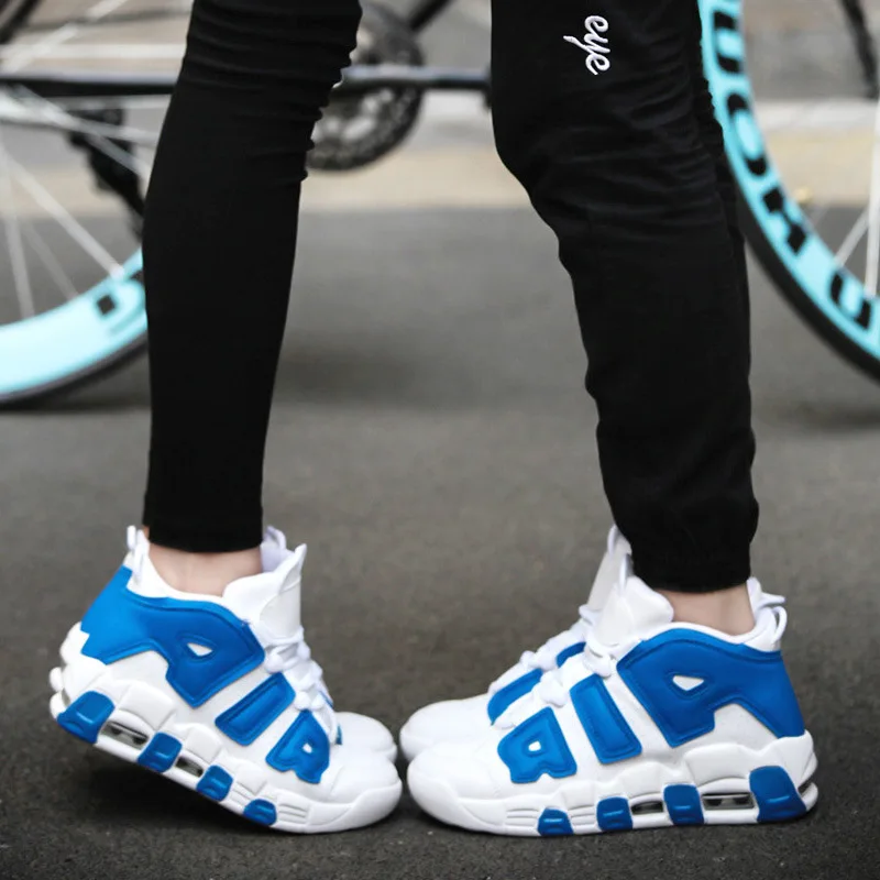 Баскетбольные кроссовки дышащие профессиональные ударопрочные Air More Uptempo для