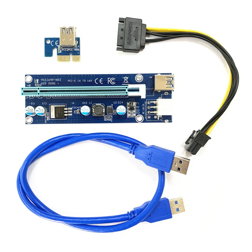 Простая установка штепсельный разъем USB 3 0 PCI-E Riser Express 1X до 16X переходная карта для