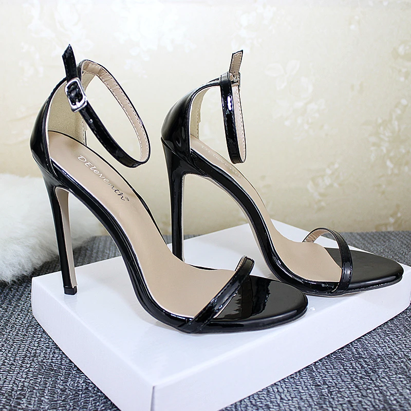 

2019 High hells Thin Heels Women Sandals Ankle Strap Pumps Shoes Woman Ladies Pointed Toe High Heels yellow color