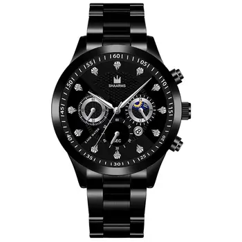 

SHAARMS Diamond Men Watch Stainless Steel Quartz Wristwatch Creative Charming Man Wristwatch Relogio Masculino Reloj Hombre