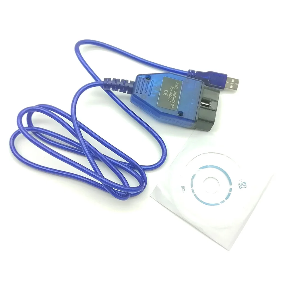 USB кабель KKL CH340 чип VAG COM 409 1 OBD2 OBDII диагностический сканер для VW Audi Seat Skoda|ПО| |