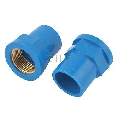 

Blue PVC-U 24mm 3/4PT Metal Female Pipe Connector Coupler Adapter 2 Pcs